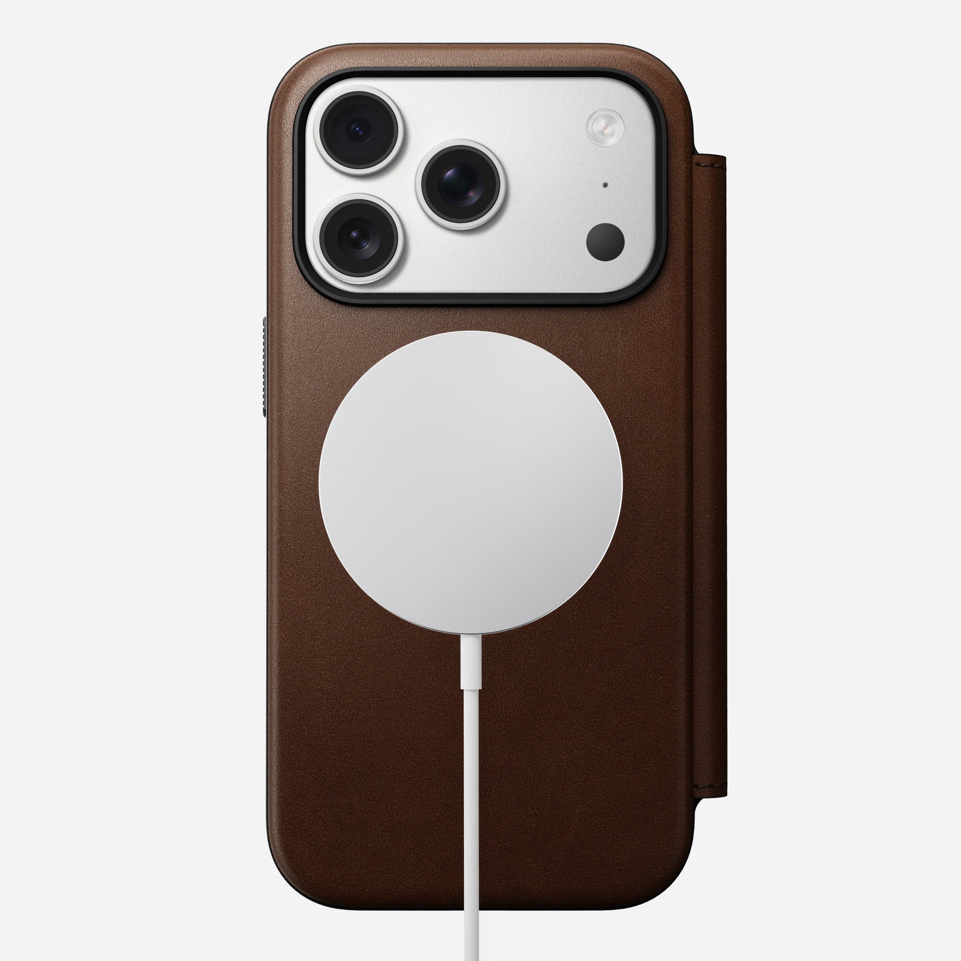 Nomad Magnetic Leather Back for MagSafe iPhone 17 Pro Max in Rustic Brown H