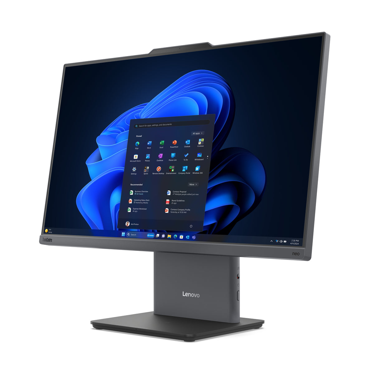 Lenovo ThinkCentre neo 50a 24 Gen 5 Intel Core i5-1240H 23.8" All-in-One PC, 16GB DDR5, 512GB SSD, Windows 11 Pro, Wi‑Fi 6, Grey