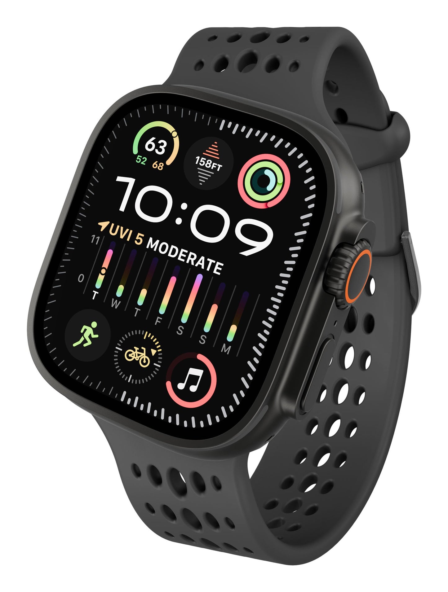 Decoded Silicone Ares O Strap for Apple Watch 44/46/49mm Black