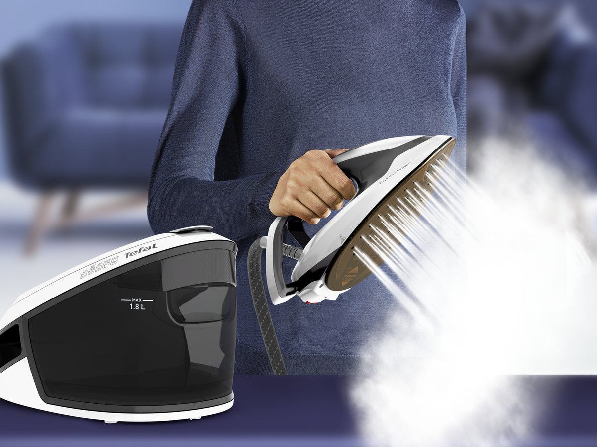 Tefal Express Power SV8130 2800 W 1.8 L Durilium AirGlide Autoclean Soleplate Iron in Black and White