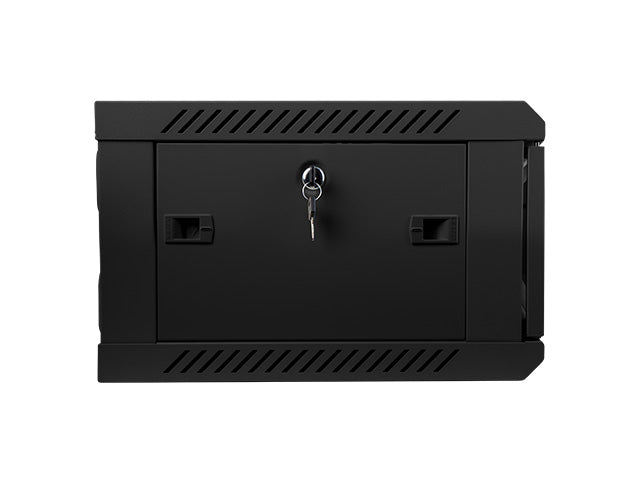 Lanberg 19" Wall-Mounted Installation Cabinet 4U 600x450mm Black with Glass Door