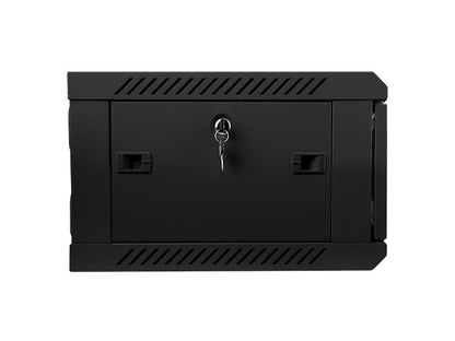 Lanberg 19" Wall-Mounted Installation Cabinet 4U 600x450mm Black with Glass Door