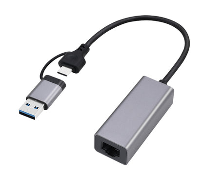 Gembird A-USB3AC-LAN-01 USB 3.1 + Type-C Gigabit Network Adapter, Space Grey