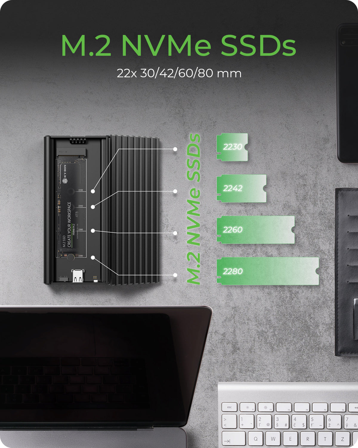 ICY BOX IB-1917M-C32a NVMe M.2 SSD zu Type-C