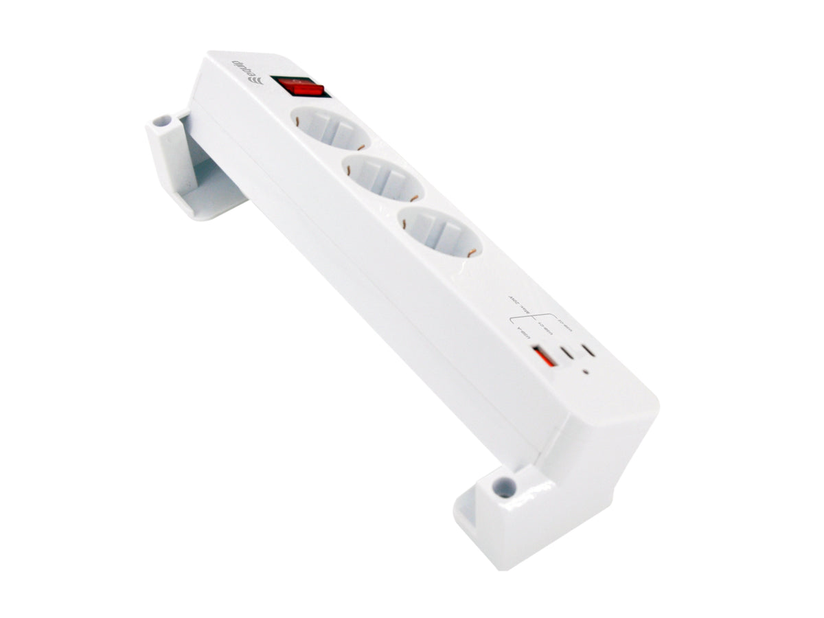 Equip Power Strip 3×Schuko / 2×USB-C / USB-A with Switch (CL Pla.)