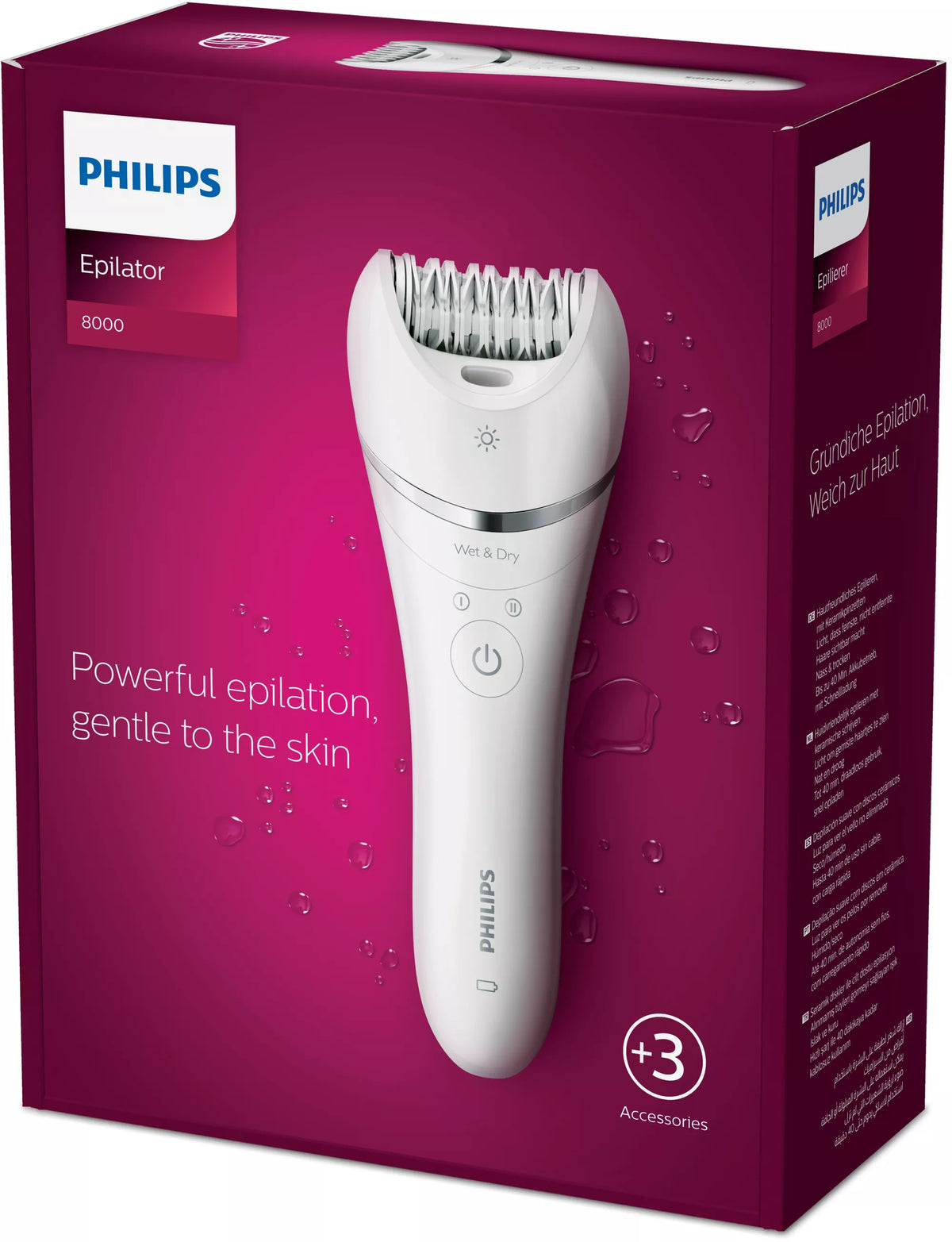 Philips BRE700/00 epilator 32 tweezers Silver, White