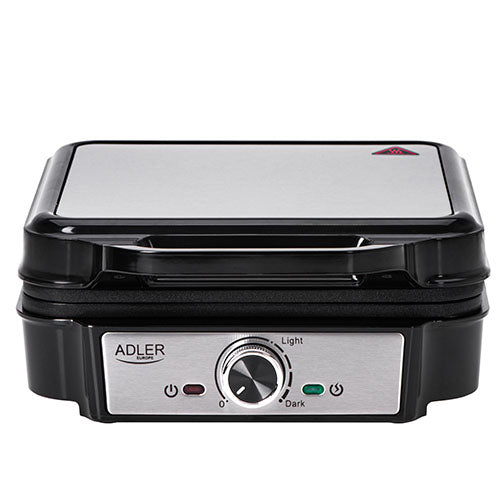 Τοστιέρα βάφλας Adler AD 3083 για 4 βάφλες, Ισχύς 1800 W, Μαύρο και Ασημί
