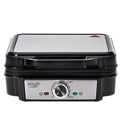 Τοστιέρα βάφλας Adler AD 3083 για 4 βάφλες, Ισχύς 1800 W, Μαύρο και Ασημί