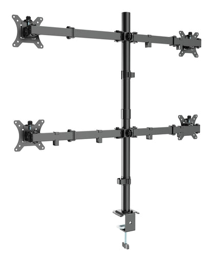 Gembird MA-D4-01 Adjustable Desk Mount for 4 Displays (Rotate, Tilt, Swivel), 13"–32", Supports Up to 10kg per Screen