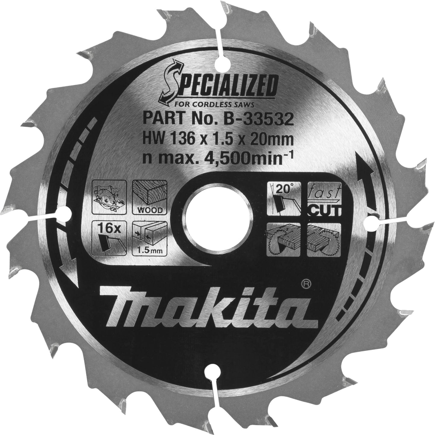 Makita B-33532 Specialized Saw Blade 136x20x16 Teeth