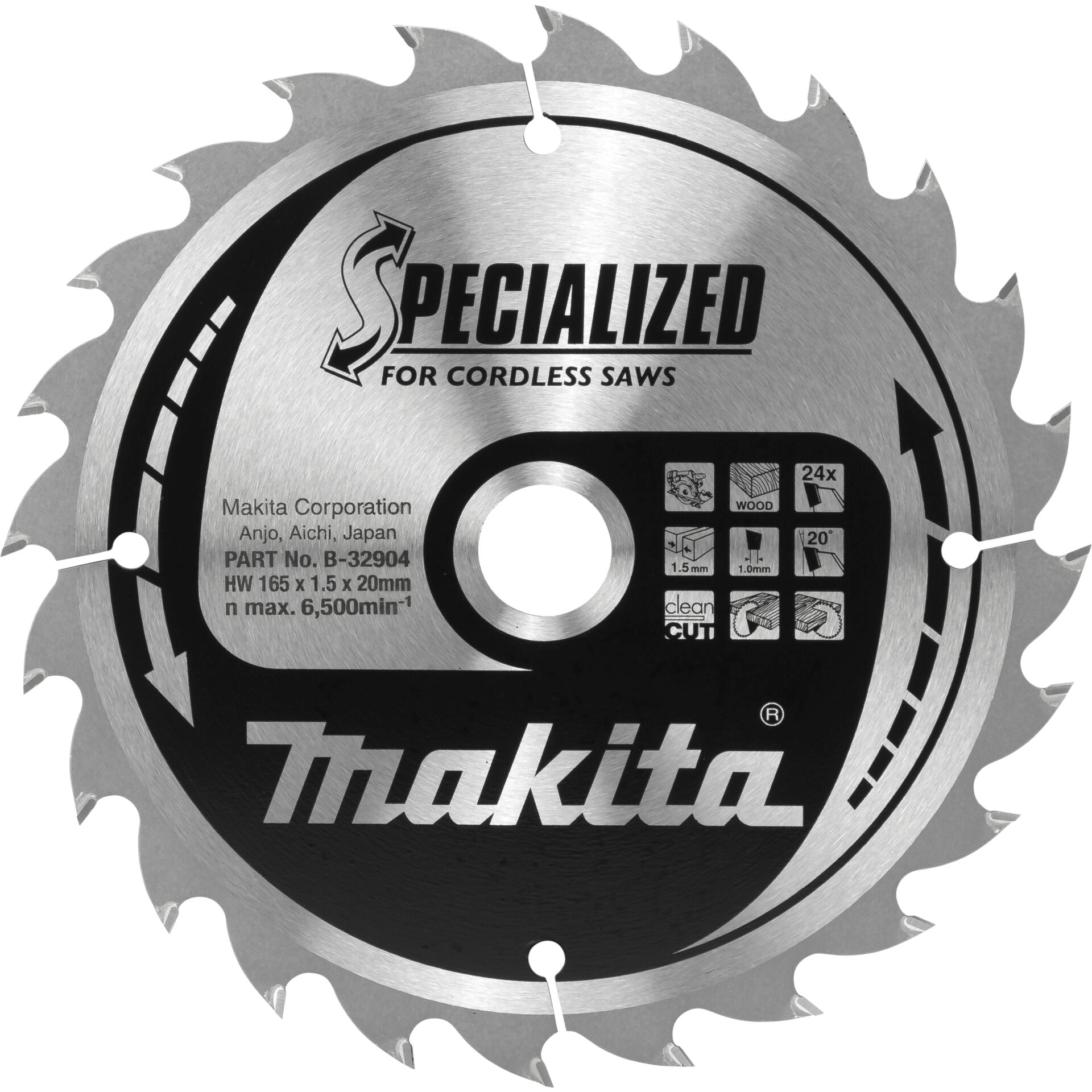 Λεπίδα Πριονιού Εξειδικευμένη Makita B-32904 165x20x24Δ