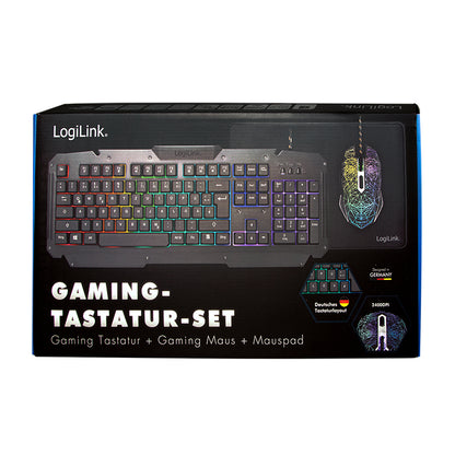 Logilink Gaming-Set aus Tastatur, Maus und Mauspad