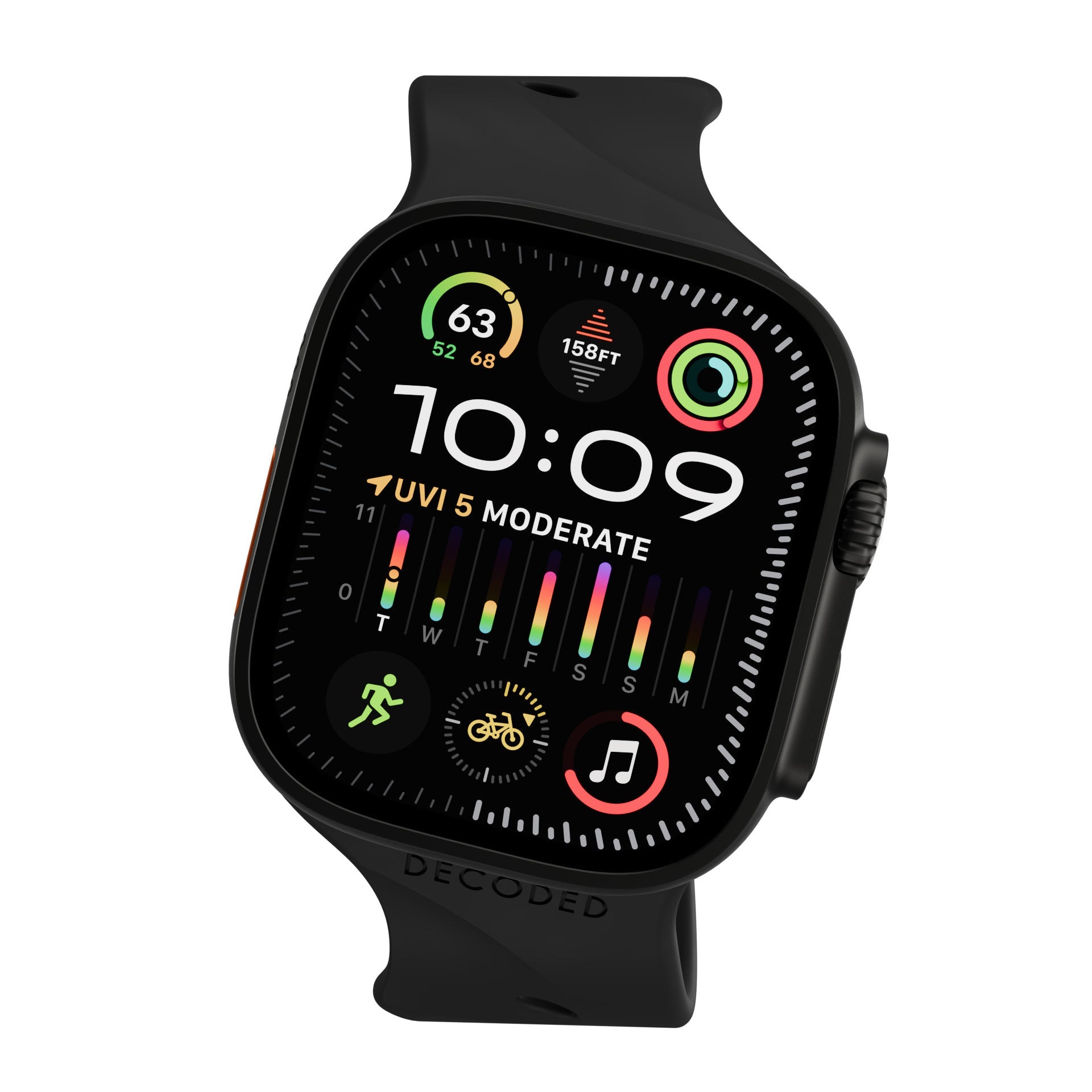 Decoded Silicone Ares Splice Strap for Apple Watch 40/42mm in Black