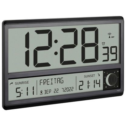 TFA 60.4524.01 Black Digital XL Wall Clock