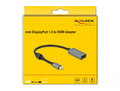 DELOCK Active mini DisplayPort 1.4 to HDMI Adapter 4K 60 Hz