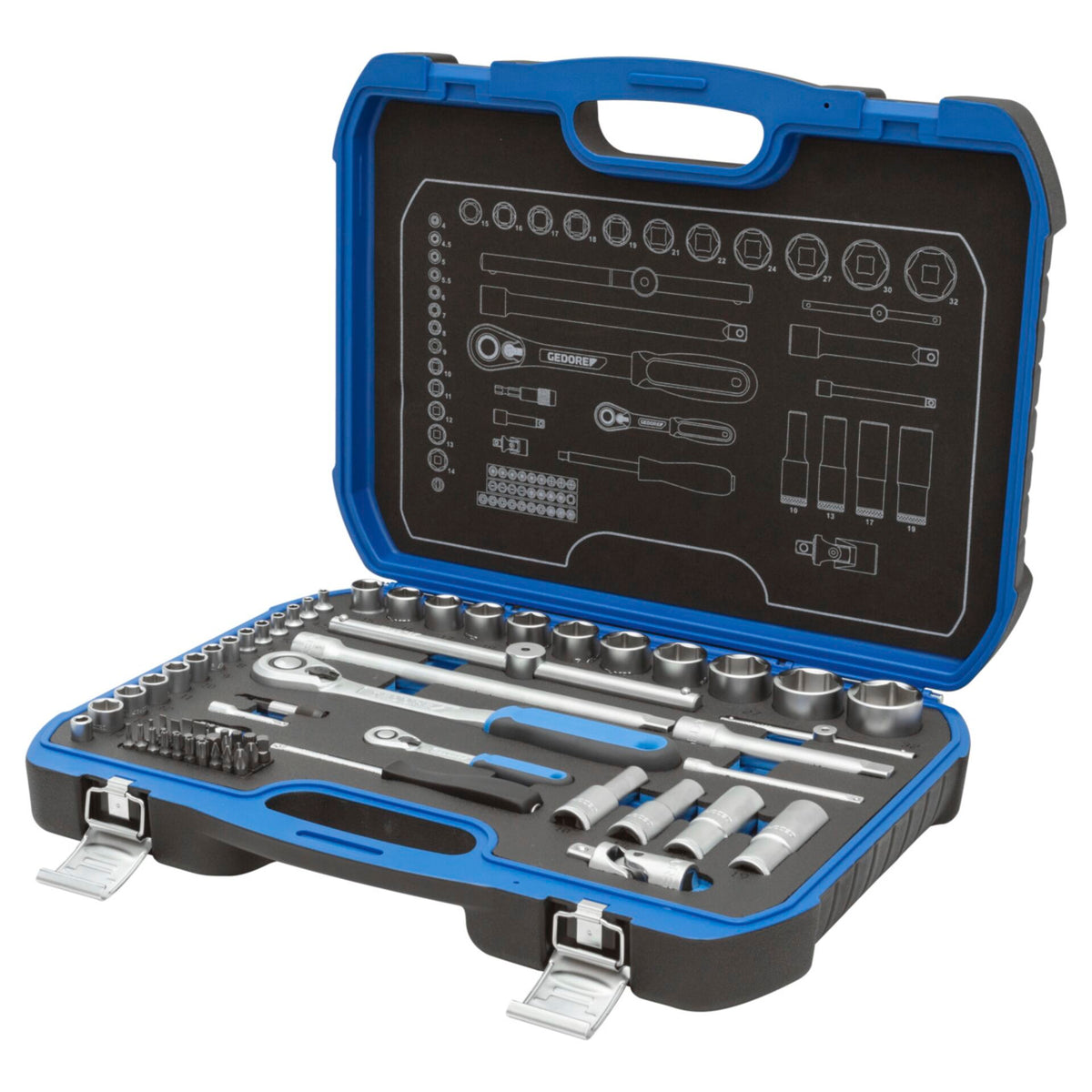 GEDORE Socket Set 1/4  + 1/2 69-pieces