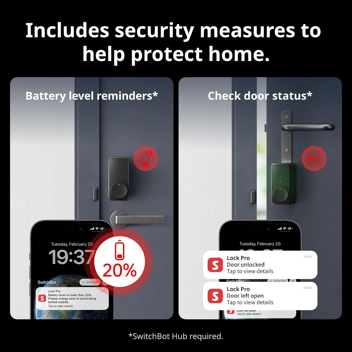 SwitchBot Smart Lock Pro electronic door lock — Black