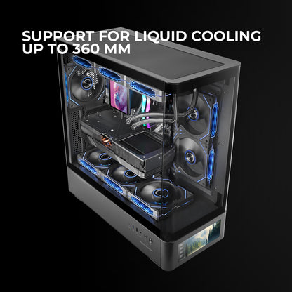 Mars Gaming MCLCDPRO computer case Midi Tower Black