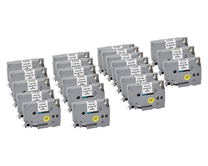 20x G&G Label Tape 9mmx8m B/W compatible with Brother TZe-221