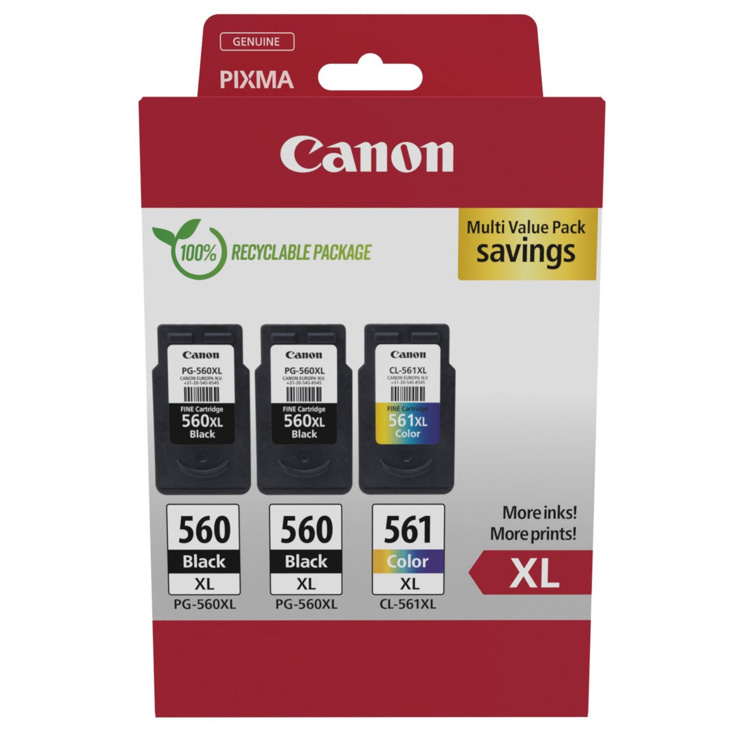 Canon PG-560 XL x2 / CL-561 XL Πολυπακέτο Εκτυπωτών