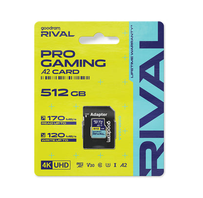 GOODRAM microSDXC 64GB V30 A2 UHS-I U3 RIVAL with Adapter