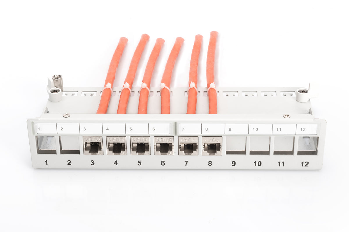 DIGITUS Patchpanel 1HE 12-Port Modular Desktop SOHO grau