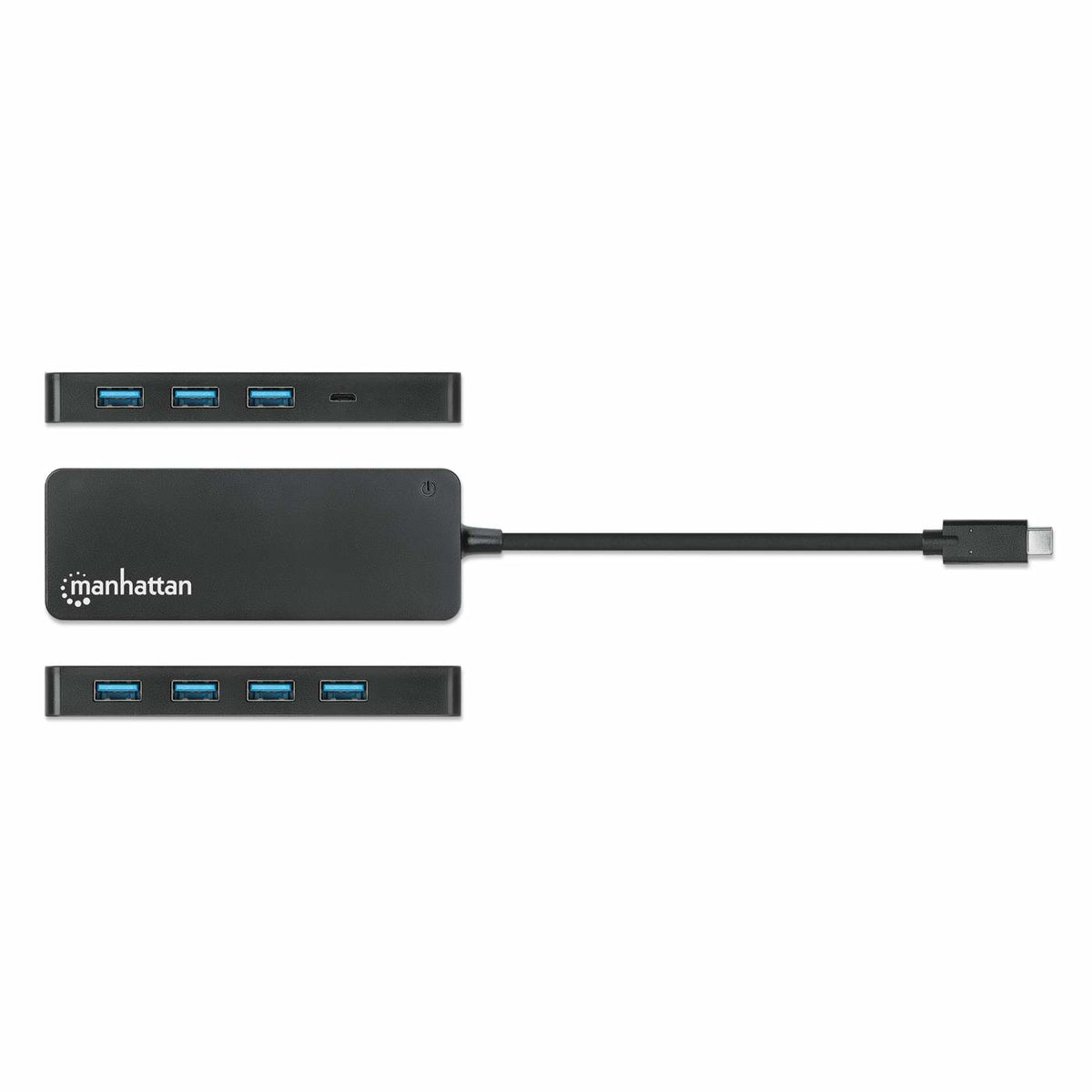 MANHATTAN 7-Port USB Hub USB-C Plug to USB-A Ports 5 Gbit/s Black