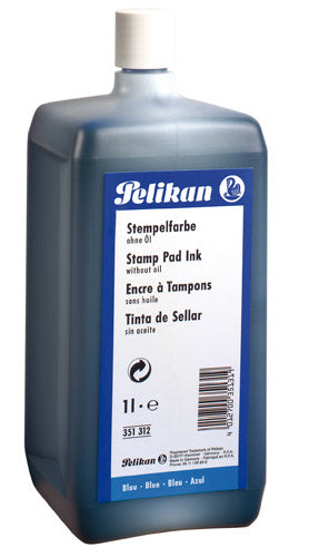 Pelikan Stamp Ink, Oil-Free, Blue, 1000 ml with Pourer