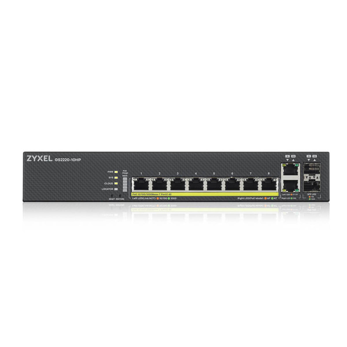 Zyxel GS2220-10HP 8 Port + 2x SFP/Rj45 Gb POE