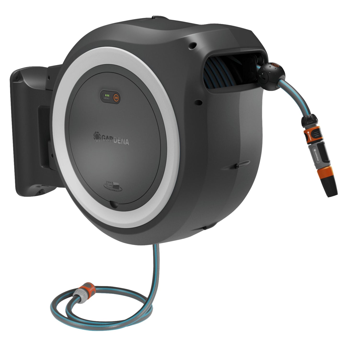 Gardena Battery-Powered Wall-Mounted Hose Box PowerRoll XXL 18V with 40 m Hose