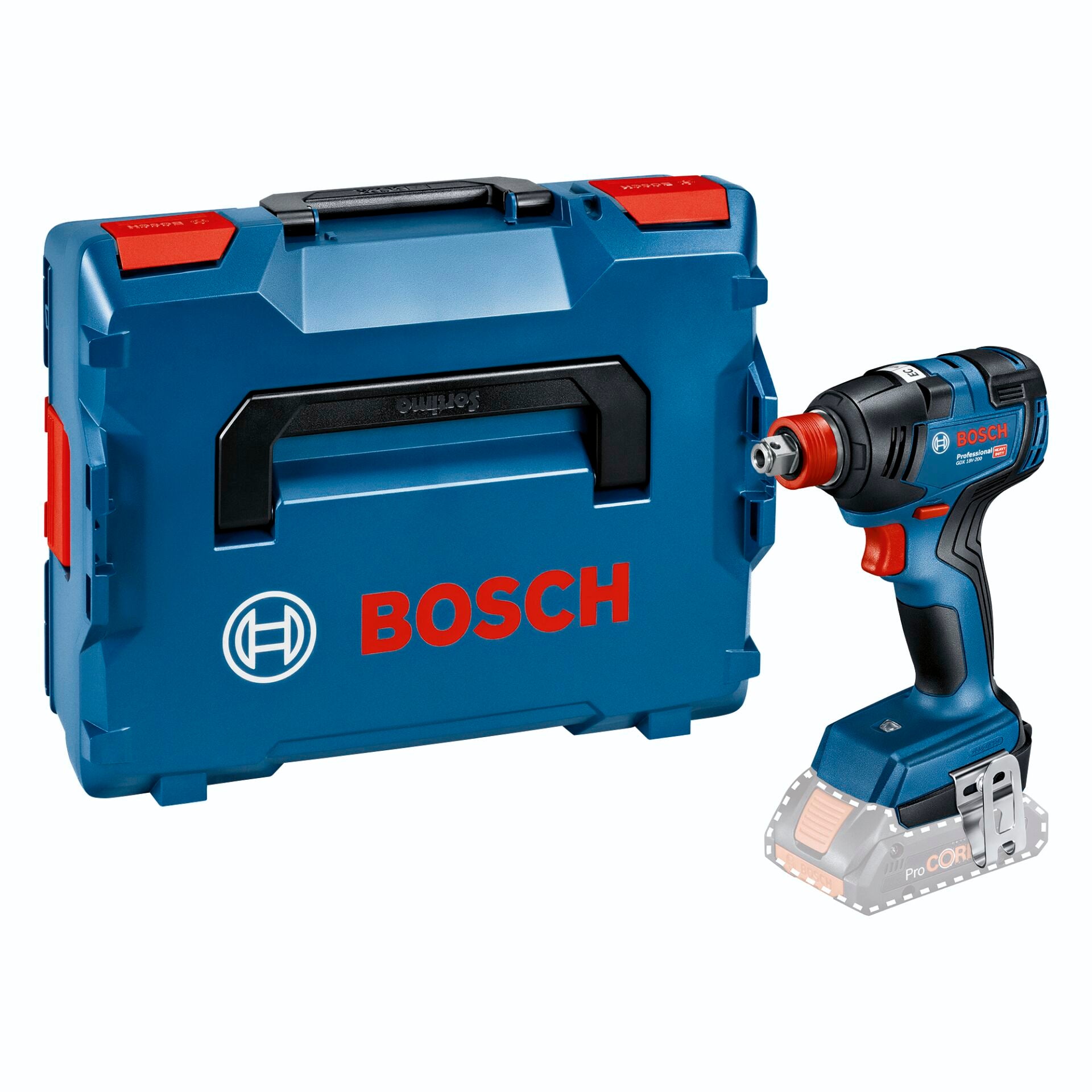Bosch GDX 18V-200 Impact Driver, Battery Only, with L-Boxx Case