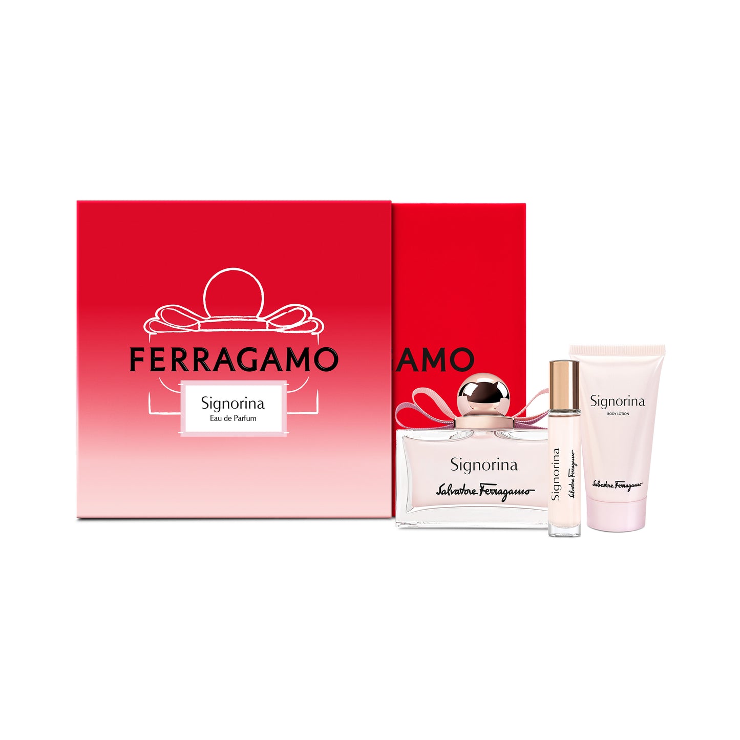 Σετ Δώρου Ferragamo Signorina Eau de Parfum 100 ml + Eau de Parfum Mini 10 ml + Αφρόλουτρο 50 ml για γυναίκες