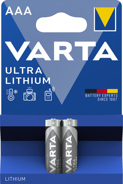 1x2 Varta Ultra Lithium Micro AAA LR03