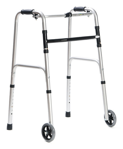 Walking frame rehabilitation with wheels