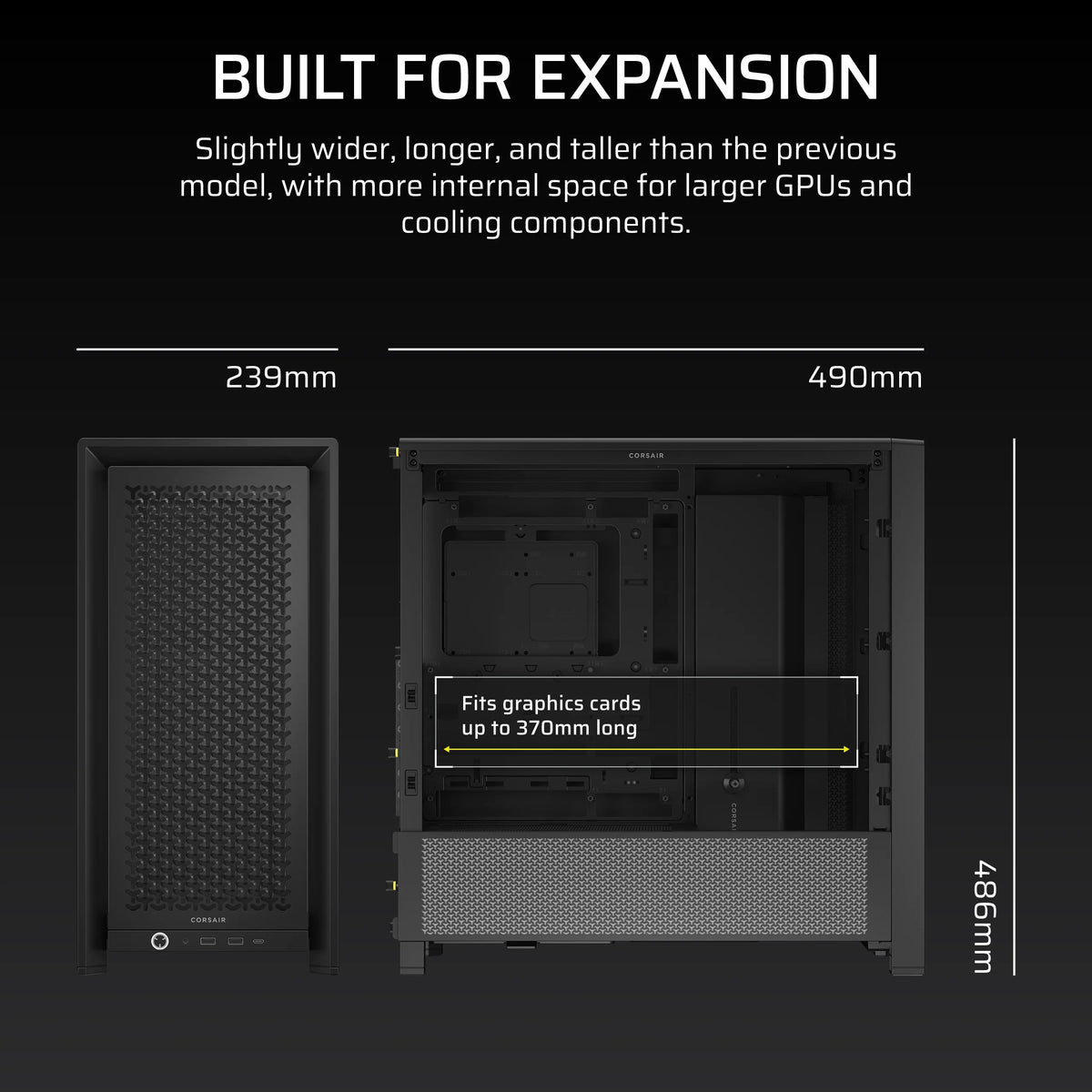 CORSAIR Geh Midi FRAME 4000D Mid-Tower, Black
