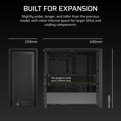 CORSAIR Geh Midi FRAME 4000D Mid-Tower, Black