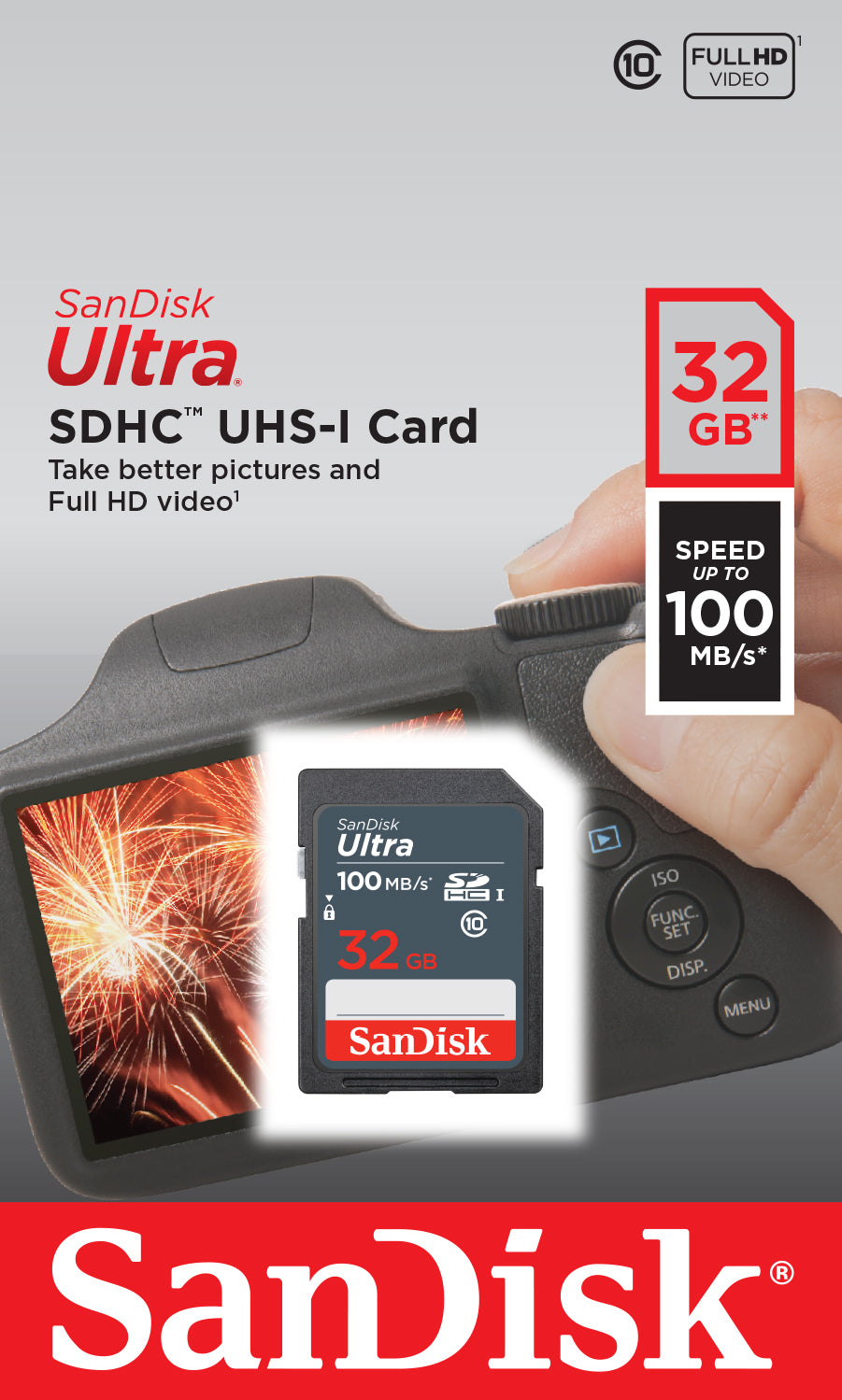 SanDisk Ultra 32GB SDHC Mem Card 100MB/s UHS-I Κατηγορία 10