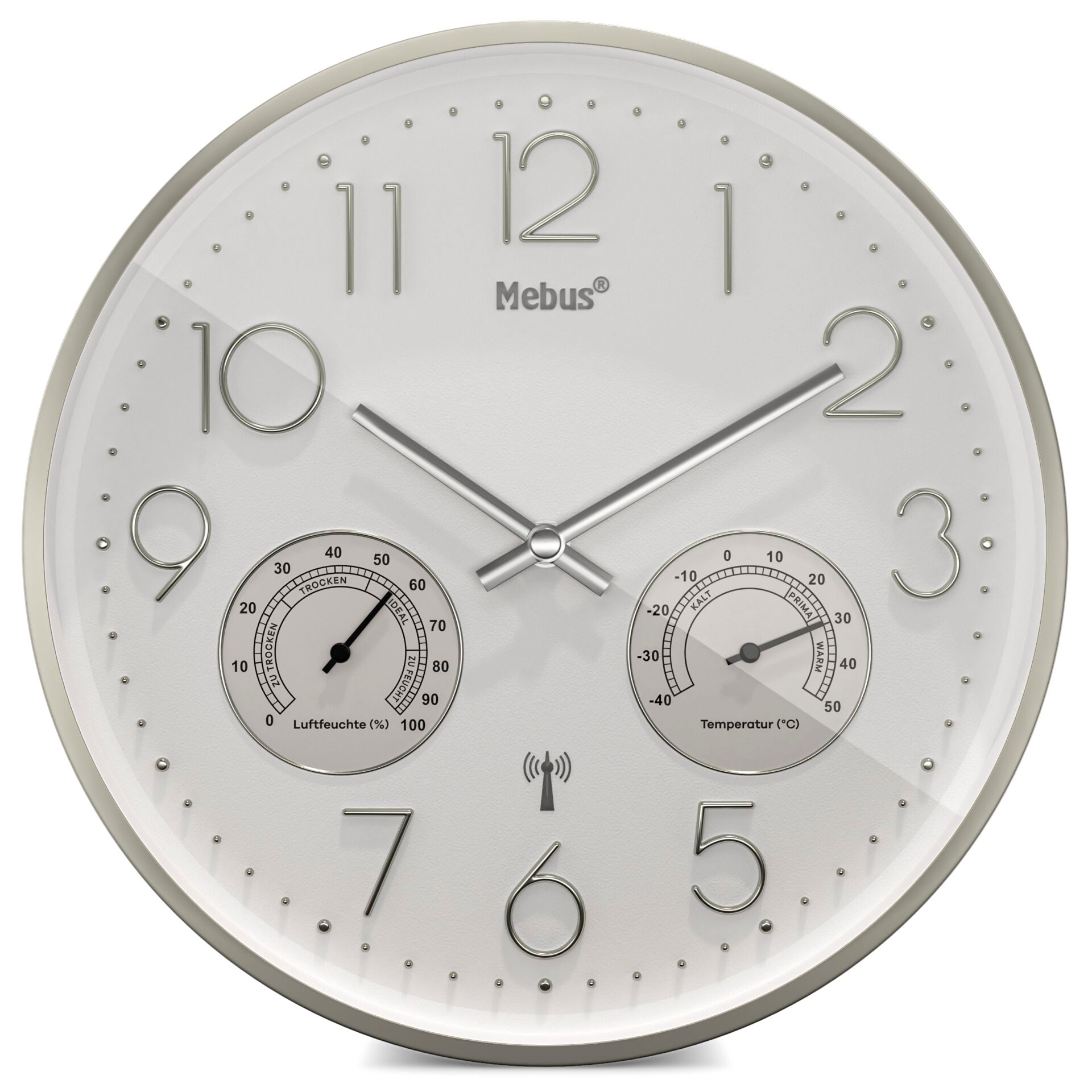 Mebus 12989 radio wall clock with Thermo-Hygrometer