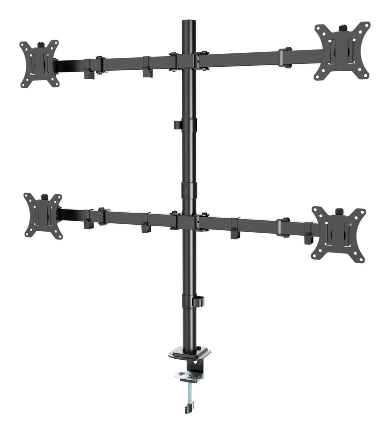 Gembird MA-D4-01 Adjustable Desk Mount for 4 Displays (Rotate, Tilt, Swivel), 13"–32", Supports Up to 10kg per Screen