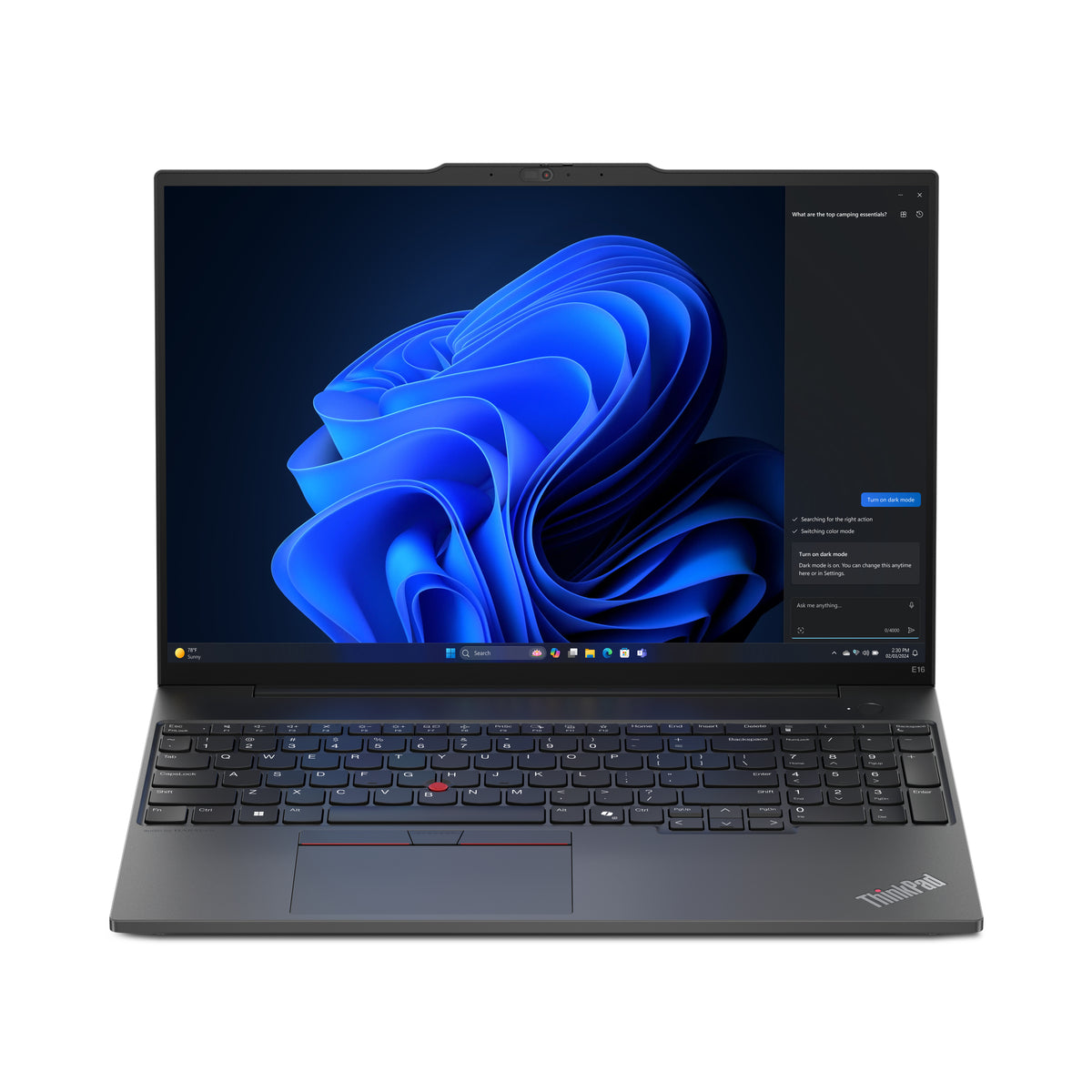 Lenovo ThinkPad E16 Gen 2 (AMD) AMD Ryzen™ 5 7535U Laptop 40.6 cm (16") WUXGA 8 GB DDR5-SDRAM 256 GB SSD Wi-Fi 6E (802.11ax) Windows 11 Pro English Black New Repack/Repacked