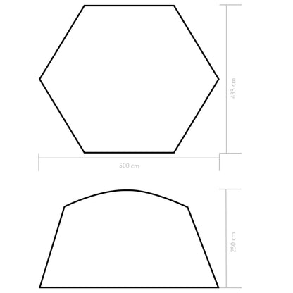 vidaXL Σκίαστρο Πισίνας Μπλε 500 x 433 x 250 εκ. Υφασμάτινο