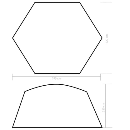 vidaXL Σκίαστρο Πισίνας Μπλε 590 x 520 x 250 εκ. Υφασμάτινο