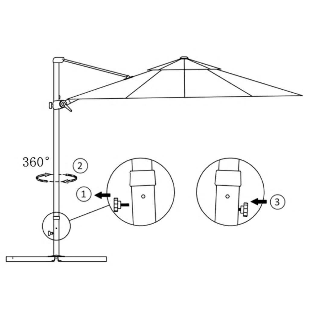 vidaXL Ομπρέλα Κήπου Πρόβολος Taupe 250x250εκ με Ιστό Αλουμινίου