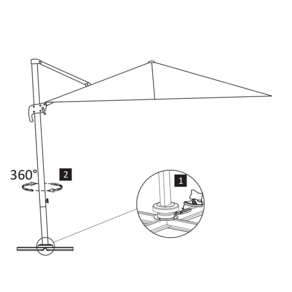 vidaXL Ομπρέλα Κρεμαστή Πρόβολος Πράσινη 400x300εκ. με Ιστό Αλουμινίου