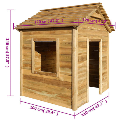 vidaXL Σπιτάκι Εξωτερικού Χώρου 120 x 120 x 146 εκ. από Ξύλο Πεύκου