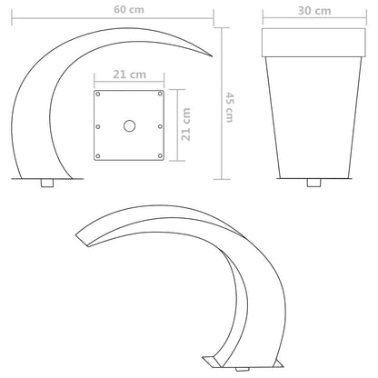 Σιντριβάνι Καταρράκτης Πισίνας 45 x 30 x 60 εκ. από Ανοξείδωτο Ατσάλι