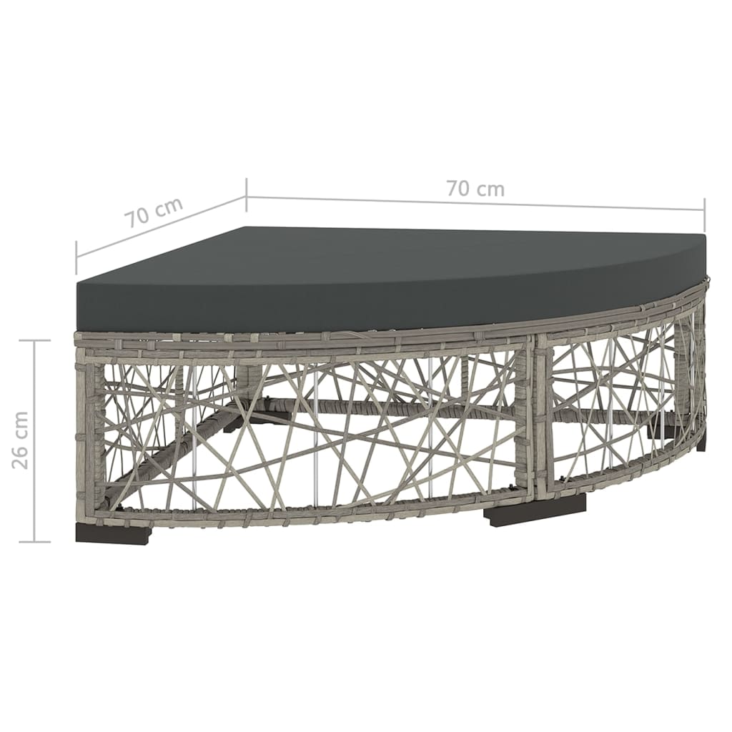 vidaXL Σαλόνι Κήπου 6 Τεμαχίων Γκρι από Συνθετικό Ρατάν με Μαξιλάρια