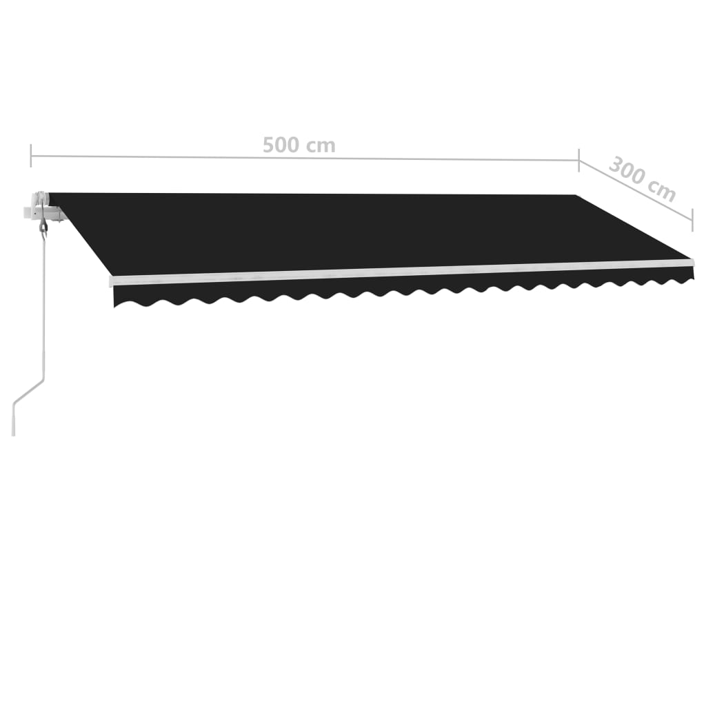 vidaXL Τέντα Αυτόματη Ανεξάρτητη Ανθρακί 500x300 εκ.