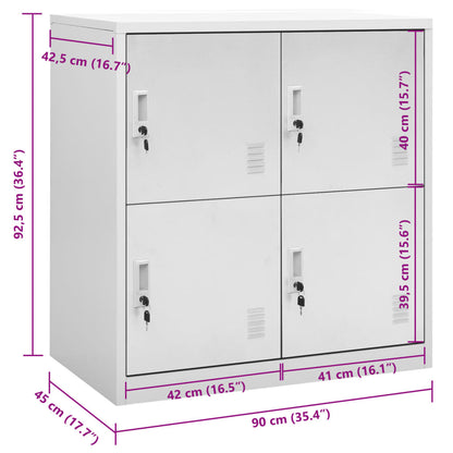 vidaXL Φοριαμός Ανοιχτό Γκρι 90 x 45 x 92,5 εκ. Ατσάλινος