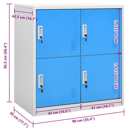 vidaXL Φοριαμός Ανοιχτό Γκρι / Μπλε 90 x 45 x 92,5 εκ. Ατσάλινος